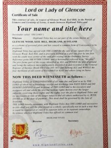 Highland Titles enables purchasers to become a Scottish Lord or woman. Image: Craig Wilson
